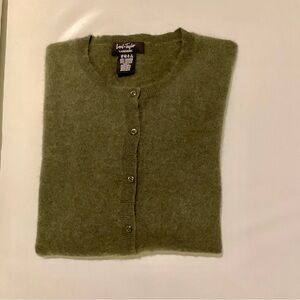 Olive Green cashmere cardigan